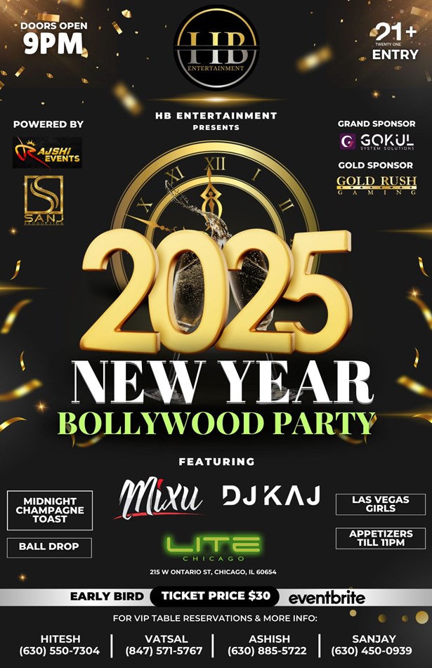 2025 New Year Bollywood Party at LITE Chicago