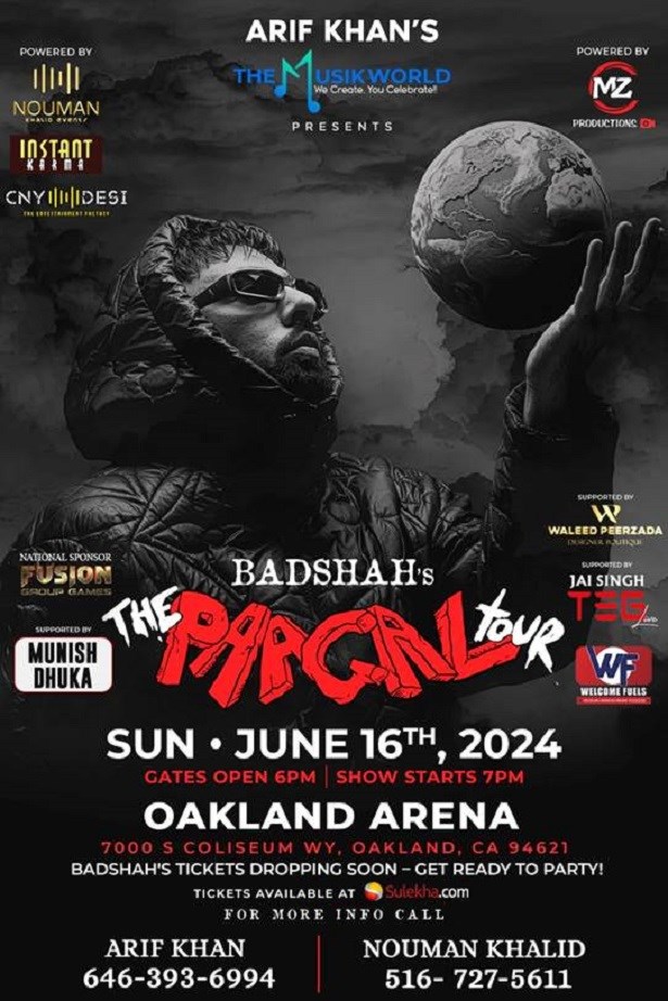 Badshah's The Paagal Tour in Bay Area 2024