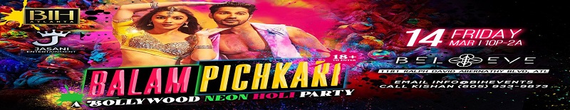 Balam Pichkari: Bollywood Neon Holi Party in Atlanta