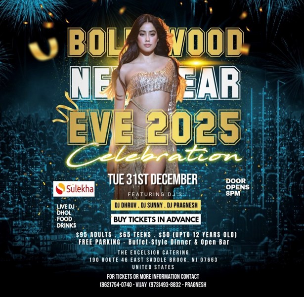 Bollywood NYE 2025 CELEBRATION IN NEWJERSEY