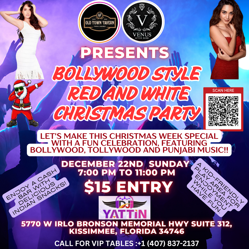 Bollywood Style Red And White Christmas Party