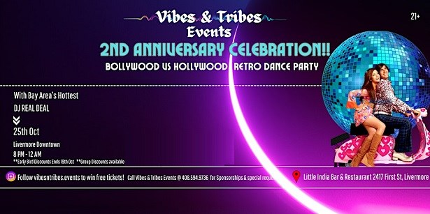 Bollywood VS Hollywood Retro Dance Party in Livermore Downtown!