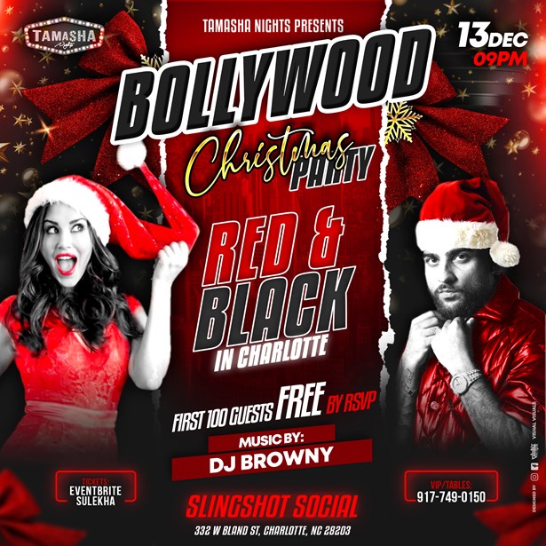 CHARLOTTE BOLLYWOOD CHRISTMAS PARTY FT. DJ BROWNY AT SLINGSHOT