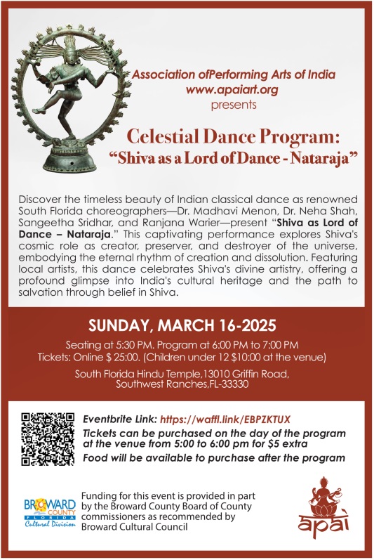 Celestial Dance Program : Shiva as a Lord of Dance - Nataraja