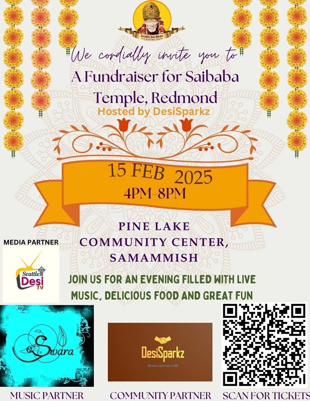 DesiSparkz Presents Sai Baba Temple Fundraising Live Musical Night & Delicious Food Fest