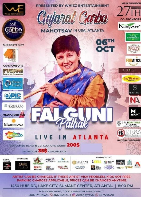 Gujarat Garba Mohatsav Atlanta with Falguni Pathak