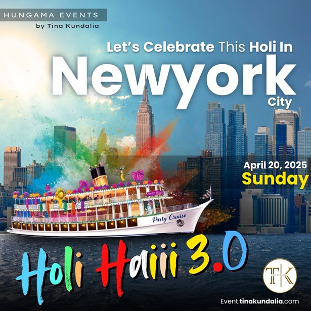 Holi Hai 3.0 2025 NYC - Biggest Desi Holi Cruise Party in Spring!