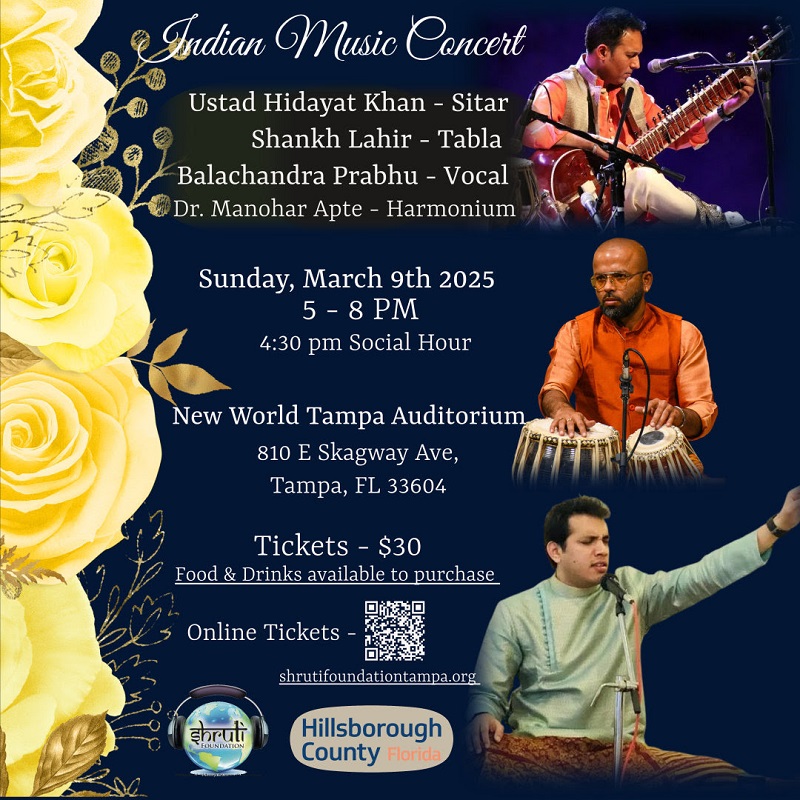 Indian Classical Concert on March 9th