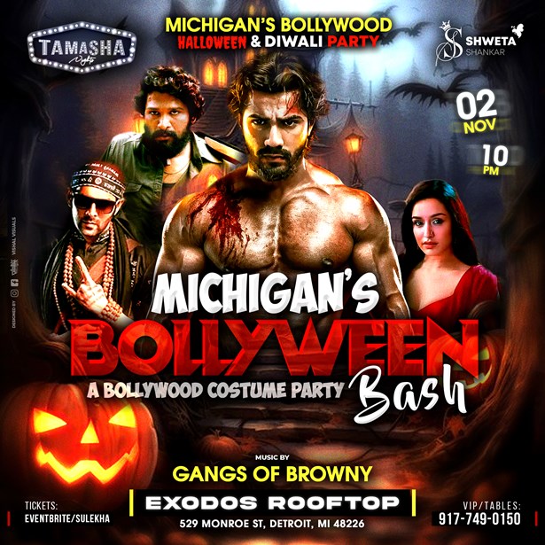 MICHIGAN TAMASHA NIGHTS- BOLLYWEEN & DIWALI PARTY ROOFTOP