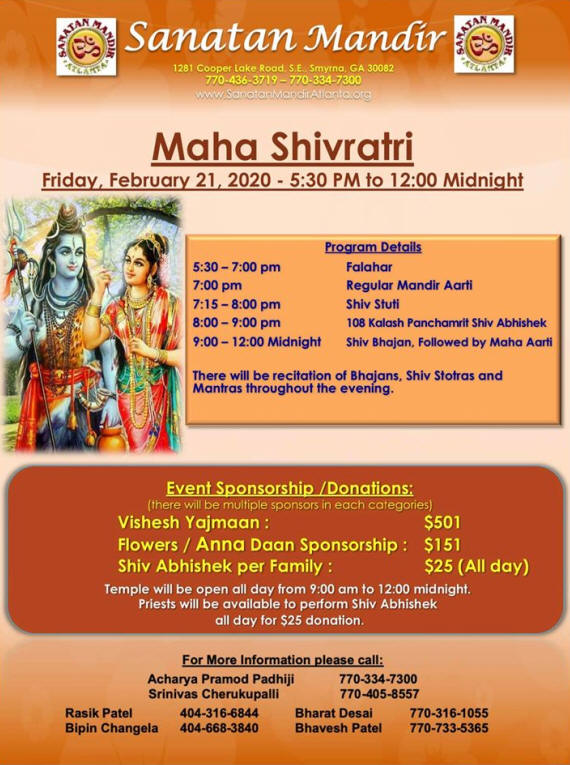 Maha Shivratri Celebration in Smyrna