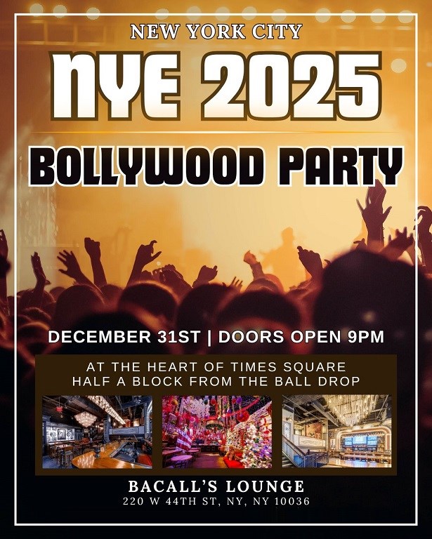 NYC BOLLYWOOD NEW YEARS EVE 2025 PARTY FUSHIMI TIMES SQUARE