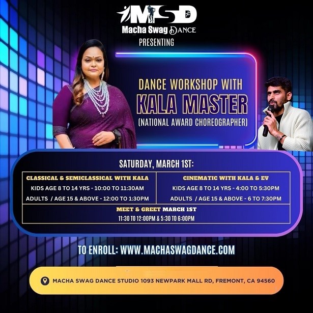 National Award Choreographer - Kala Master Dance Workshop - Classical - Semi-Classical & Cinematic Styles