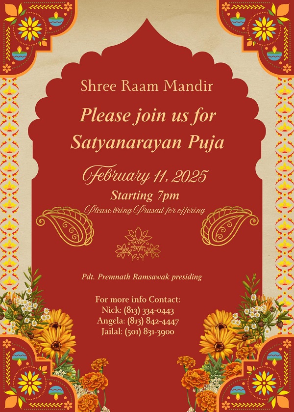 Satyanaryan Pooja - Tampa