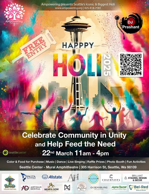 Seattles Iconic & Biggest Holi 2025 By AmPowering