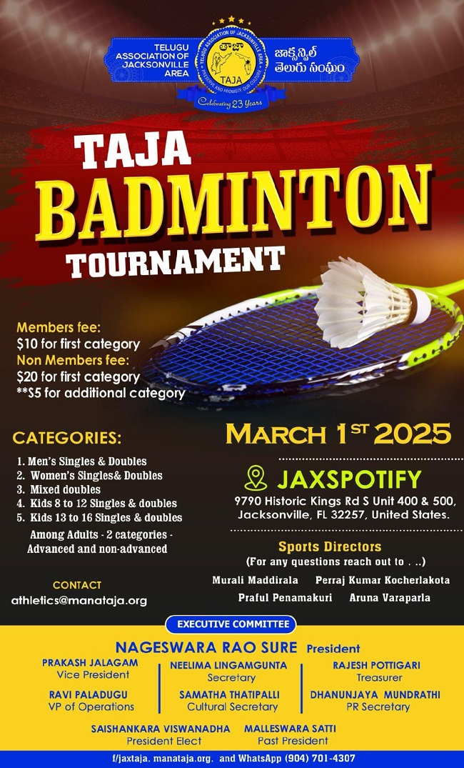 TAJA Badminton Tournament 2025