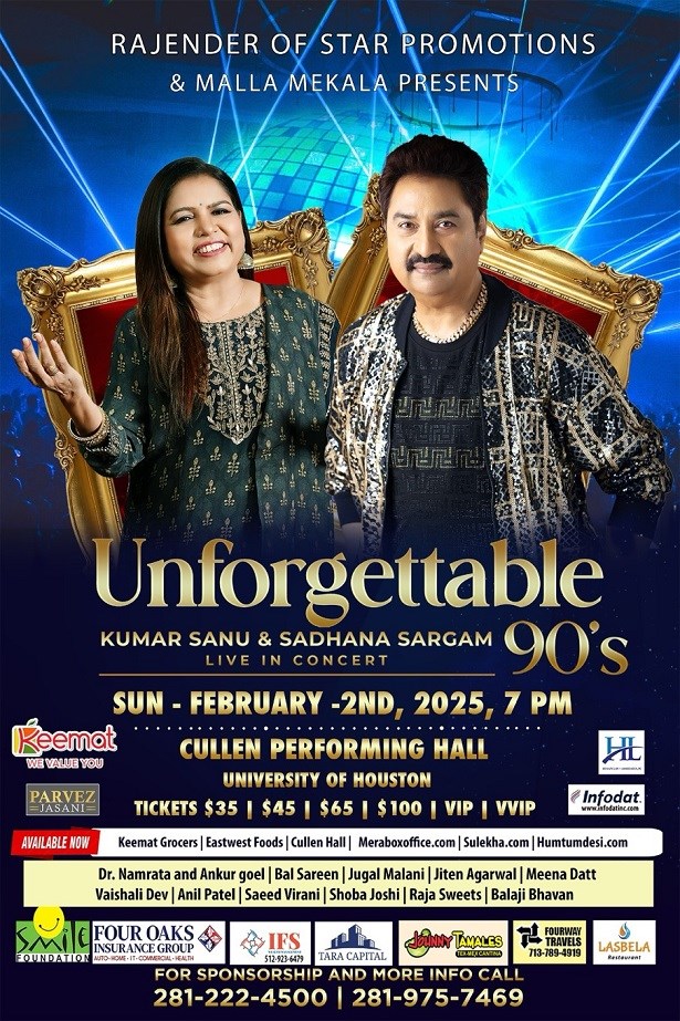 Unforgetable 90s Kumar Sanu & Sadhna Sargam Live in Concert Houston