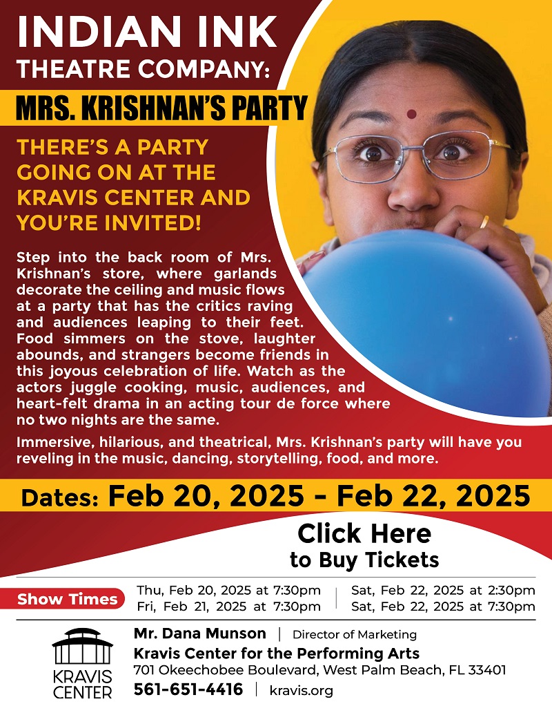 Indian Ink Theatre Company - Mrs. Krishnans Party Feb 20-22