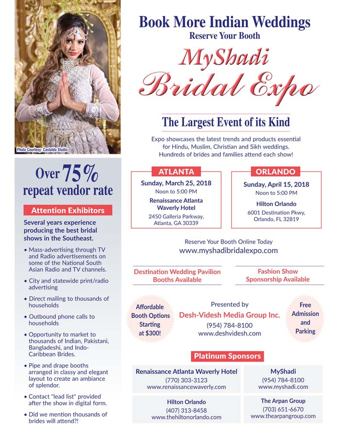 Save the Date - MyShadi Bridal Expo 2018 - Orlando