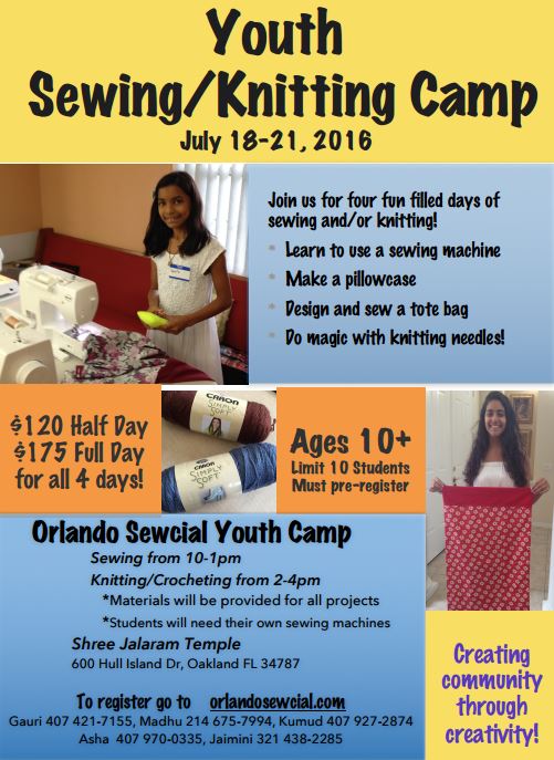 Youth SewingKnitting Camp