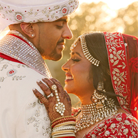 Indian wedding couple Stephanie and Devendra