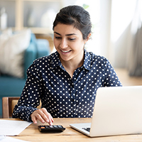 Millennial Indian Woman Paying Bills Laptop Online Ftr Img