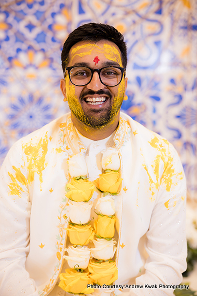 Happiest indian groom at haldi function