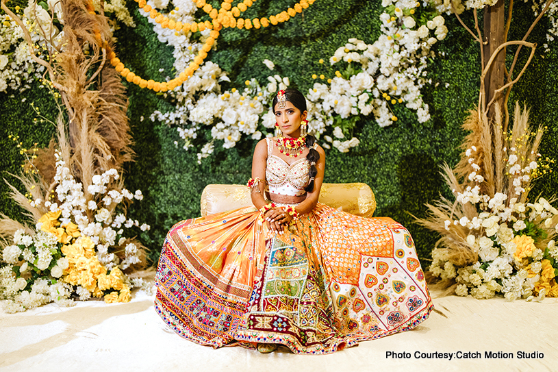 Indian bride at haldi function