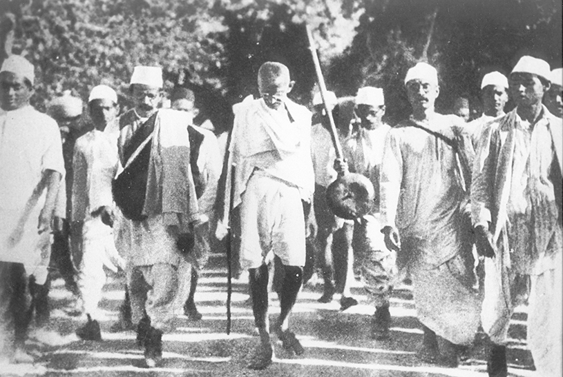 Mahatma Gandhi leading the famous 1930 Salt March